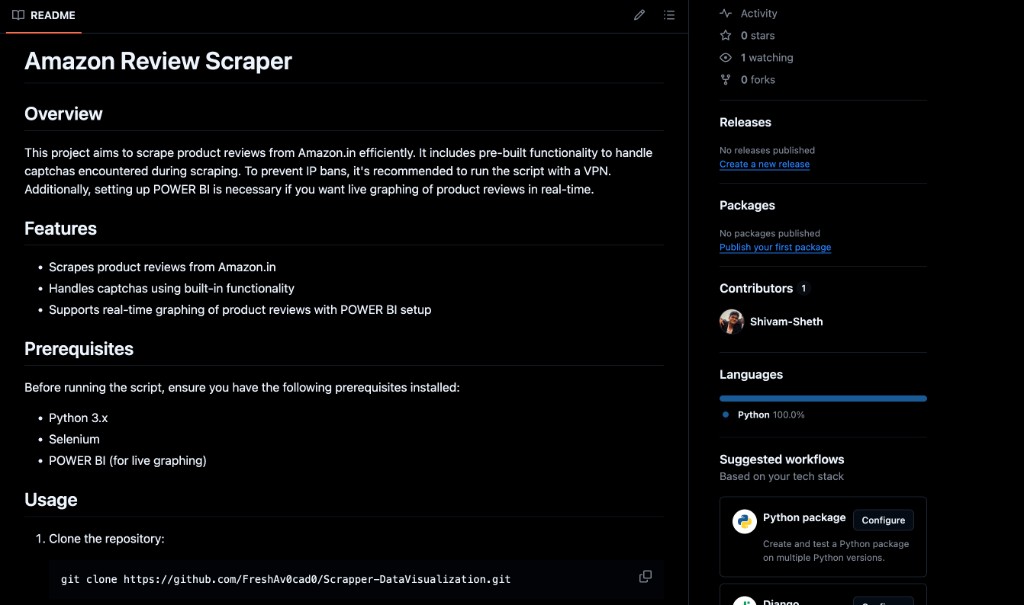 Amazon Data Scraper: Power BI Pipeline screenshot
